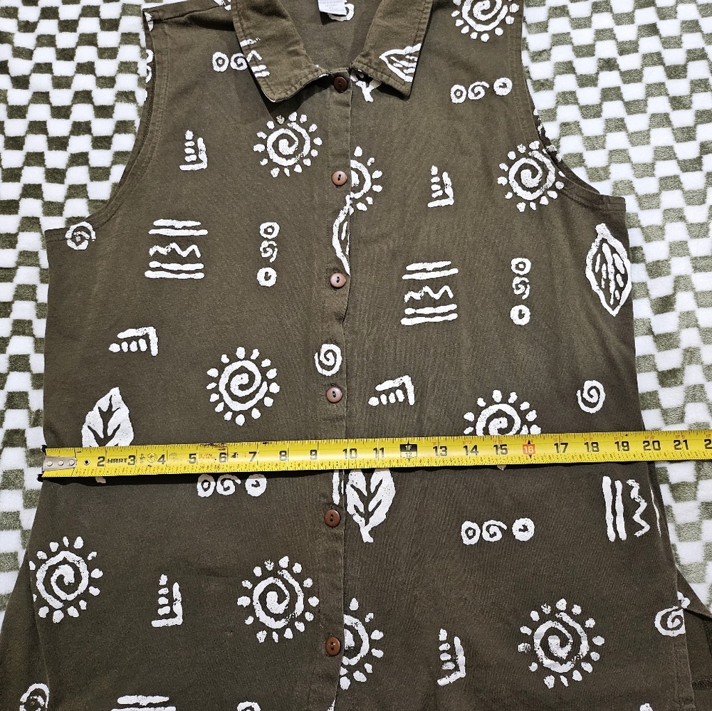 90s Moving Bleu Button Up Top Sz XL - Picture 5 of 6